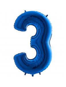 Balão Número 3 Azul